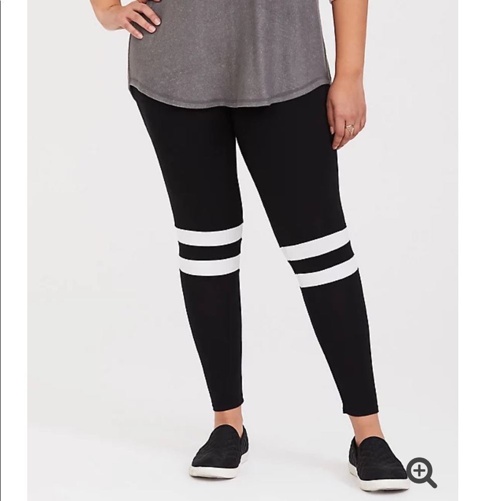 Torrid Varsity Stripe Legging Black 4